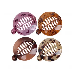 4Pcs 2.5 Inch Banana Fish Hair Clips Barrette Effortless Beauty Assorted Side Combs Ponytail Hair Clip Comb Pin French Round Banana Clips Hair Access