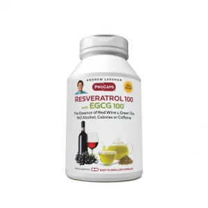 Andrew Lessman Resveratrol-100 EGCG 100-180 Capsules Two Naturally Occurring Anti-oxidants, Without Alcohol or Caffeine.
