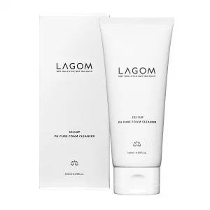 LAGOM Cellup pH Cure Foam Cleanser Natural Deep Cleansing Cream pH Balance 55 Subacid Alcohol-Free Gentle Soft Silky Hydrating Herbal Facial Pore Was