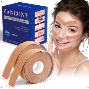 zancony Anti-Wrinkle Tape Facial Myofascial Lift-Smoothes Wrinkles Suits for All Parts of The Face and Neck - Forehead Fines Nasolabial Folds Crows F