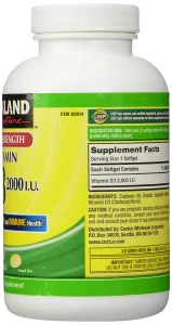 Kirkland Signature Extra Strength Vitamin D3 2000, 3 Packages (600 Softgels/Bottle)