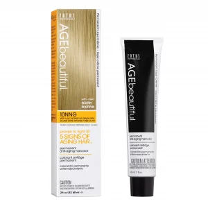 AGE beautiful Permanent Hair Color Dye Liqui Creme | 100% Gray Coverage | Anti-Aging Haircolor | 10NNG Very Light Intense Golden Blonde
