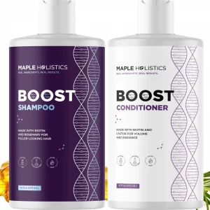 Advanced Biotin Shampoo and Conditioner Set - Thickening Sulfate and Paraben Free Shampoo and Conditioner for Hair Growth with Rice Water Black Casto