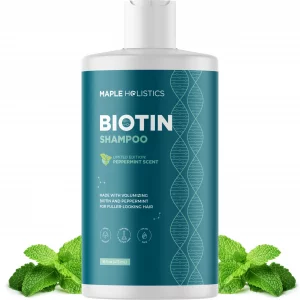 Volumizing Biotin Shampoo for Thinning Hair - Thin Hair Shampoo with Peppermint Argan and Essential Oils for Hair Care - Vegan Sulfate Free Shampoo f