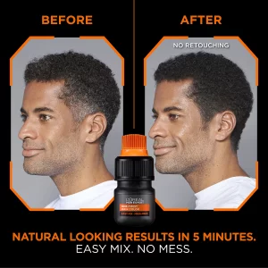 LOreal Paris Men Expert One Twist Mess Free Permanent Hair Color, Mens Hair Dye to Cover Grays, Easy Mix Ammonia Free Application, Real Black 02, 2