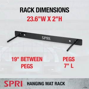 SPRI Wall-Mounted Rack for Hanging Exercise Mats Black