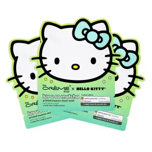 The Crme Shop x Hello Kitty Luv U So Matcha Printed Essence Sheet Mask 3 Pack