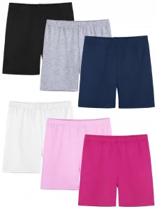 FEOEOR 6 Pack Girls Bike Shorts Cartwheel Toddler Biker Under Dress Dance Multi-Color Kids Shorts Girls Clothes Mixed Color A 2-3T