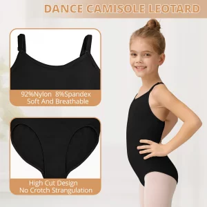 Begrily Dance Leotard for Girls Kids Ballet Camisole Leotards Gymnastics Undergarment Outfit Sleeveless Bodysuit Dancewear