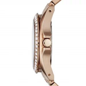 Fossil Womens Riley Quartz Stainless Steel Multifunction Watch, Color Rose Gold Glitz Model ES2811
