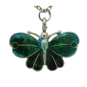 Galaxy Karmaa Blue Color Butterfly Pendant Necklace With Chain
