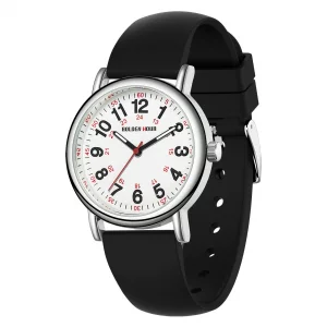 GOLDEN HOUR Waterproof Nurse Watch for Medical Professionals, Students Women Men - Military Time Luminouse Easy Read Dial, 24 Hour with Second Hand,