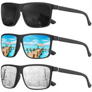 KALIYADI Polarized Sunglasses for Men and Women, Mens Sunglasses Polarized with UV Protection for Driving Fishing Golf 3 Packs