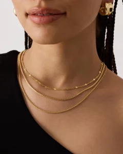 PAVOI Rhodium Plated Layering Chain Necklaces for Women Adjustable Layered Necklace Set Choker Satellite Box Rope Chains
