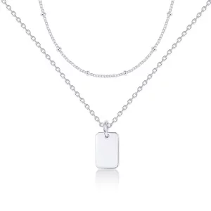 PAVOI 14K Gold Plated Dainty Layering Necklaces for Women Snake Chain, Curb Link, Paperclip Layered Chains Dog Tag, White Plated