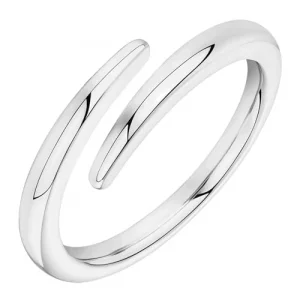 PAVOI 14K Gold Plated Open Twist Eternity Band White Gold for Women Size 4