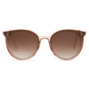 SOJOS Classic Trendy Round Sunglasses Womens Mens Oversized Large Shades UV400 Vacation Sunnies SJ2068, Clear BrownGradient Brown
