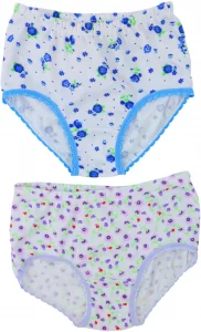 ToBeInStyle Girls Pack of 4 Cotton Ruffle Hem Panties - Floral - Size 6