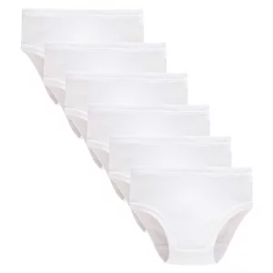 Winging Day Packs of 6 Toddler Girls Panties White Underwear Size 3