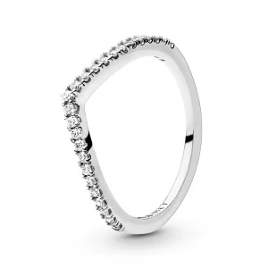 PANDORA Shimmering Wish Ring, Sterling Silver, Clear Cubic Zirconia, Size 6