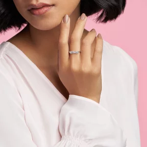 Pandora Jewelry Sparkling Angel Wing Cubic Zirconia Ring in Sterling Silver, Size 4.5