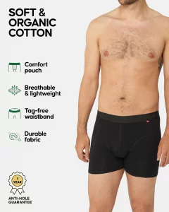 DANISH ENDURANCE Mens Trunks Boxer Briefs Boxers Shorts Underpants 1 Pack Black Large