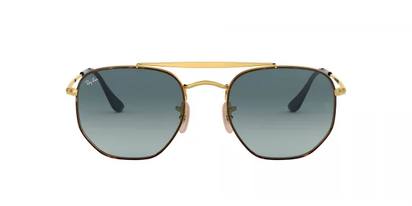 Ray-Ban RB3648 The Marshal Square Sunglasses, HavanaBlue Gradient Grey, 51 mm