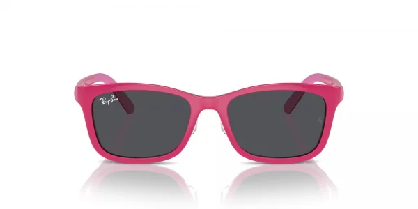 Ray-Ban RY1626DC Clip-on Sunglasses for Rectangular Prescription Eyewear Frames, Pink On RedDark Grey, 49 mm