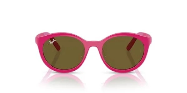 Ray-Ban RY1625DC Clip-on Sunglasses for Round Prescription Eyewear Frames, Pink On RedDark Brown, 47 mm