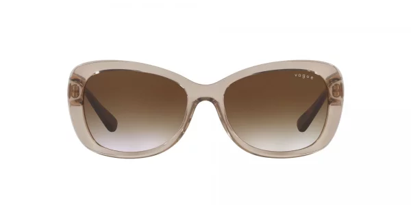 Vogue Eyewear Womens VO2943SB Butterfly Sunglasses, Transparent Light BrownBrown Gradient, 55 mm