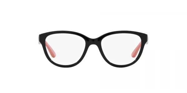 Emporio Armani Girls EK3002F Low Bridge Fit Cat Eye Sunglasses, Shiny BlackDemo Lens, 47 mm