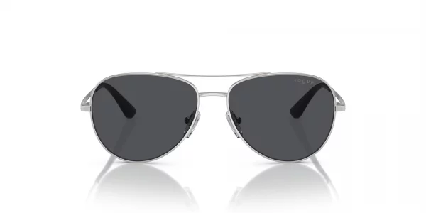 Vogue Eyewear VJ1001 Aviator Sunglasses, SilverDark Grey, 49 mm