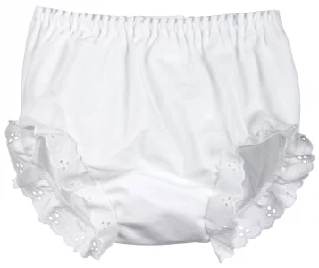 IC Collections Little Girls White Double Seat Panty Size 08