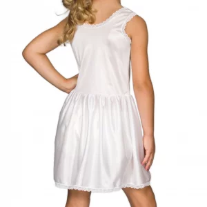IC Collections Little Girls White Simple Nylon Slip 5