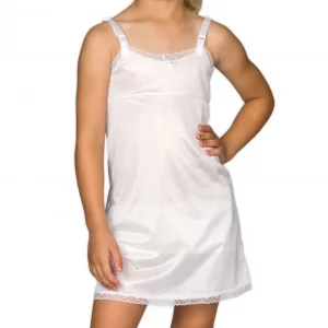 IC Collections Little Girls White Simple Empire Waist Slip 6