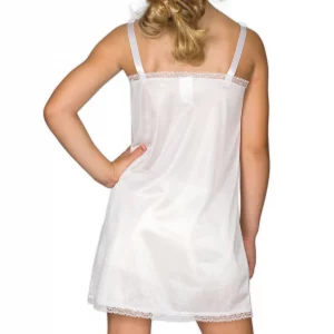 IC Collections Little Girls White Simple Empire Waist Slip 6