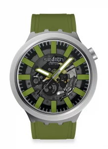 Swatch Unisex Casual Watch Green Stainless Steel Quartz Thru The Underbrush