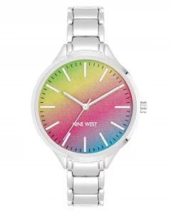 Nine West Womens Bracelet Watch,SilverRainbow NW2853RBSV