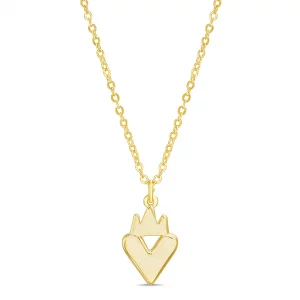Rae Dunn Yellow Gold Plated Brass Crown Heart Necklace In My Mom My Queen Gift Box