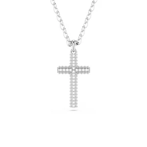 Swarovski Insigne pendant, Pav, Cross, Clear, Rhodium Finished