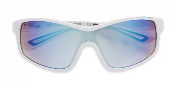 Foster Grant Sun Luv Embrace The Unknown Shield Sunglasses, Matte White, 55mm