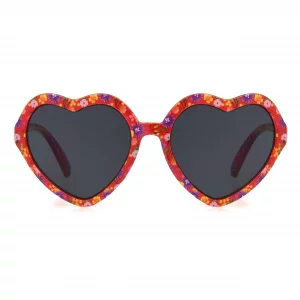 Disney Girls Princess Heart Kids Sunglasses, Crystal RedGlitter Injection, 43