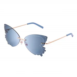 Betsey Johnson Womens Take Flight Sunglasses Butterfly, Blue, 140 mm