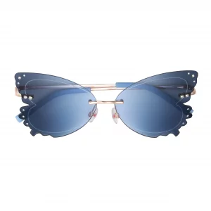 Betsey Johnson Womens Take Flight Sunglasses Butterfly, Blue, 140 mm