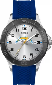 Timex Tribute Mens NFL Gamer 42mm Watch Los Angeles Chargers with Blue Silicone Strap
