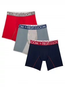 Fruit of the Loom Mens Breathable Underwear Regular and Big Tall Boxer Brief-Performance Cooling-3 Pack- Assorted colors Small