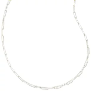 Kendra Scott Courtney Paperclip Necklace in Rhodium-Plated Brass, Fashion Jewelry for Women