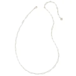 Kendra Scott Courtney Paperclip Necklace in Rhodium-Plated Brass, Fashion Jewelry for Women