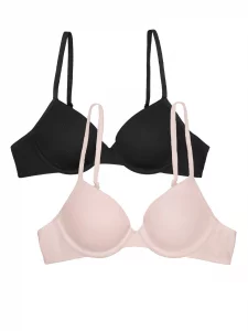 Fruit of the Loom Girls First T-Shirt Bra with Underwire Black HueRose Shadow