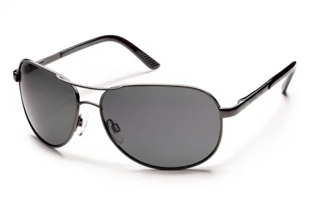 Suncloud Optics Aviator Sunglasses Gunmetal with Gray Polarized Lens, One Size